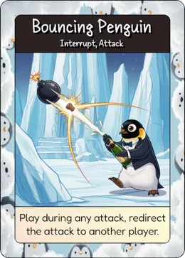 Bouncing Penguin card, alternative art