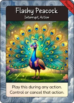 Flashy Peacock card