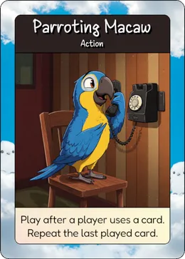 Parroting Macaw card, alternative art