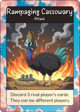 Rampaging Cassowary card, alternative art